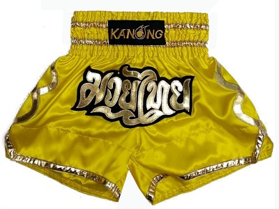 Kanong Kickbox broekje kind : KNS-121-Geel