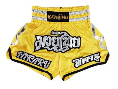 Muay Thai broek Ontwerpen dames : KNSCUST-1212 Geel