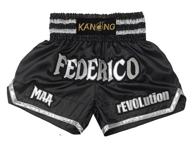 Muay Thai broek Ontwerpen : KNSCUST-1215 Zwart