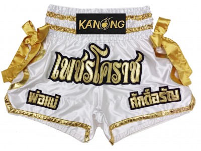 Muay Thai broek Ontwerpen dames : KNSCUST-1219 wit