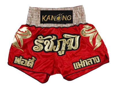Muay Thai broek Ontwerpen : KNSCUST-1223 Rood