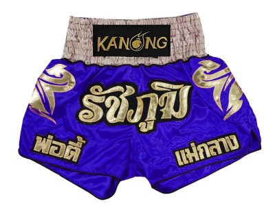 Muay Thai broek Ontwerpen dames : KNSCUST-1224 Blauw