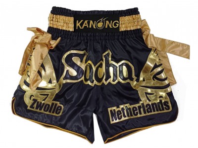 Muay Thai broek Ontwerpen : KNSCUST-1239 Zwart