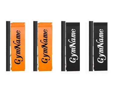 Muay Thai Ring Spanschroef Hoekwikkels ontwerpen (set van 4) bedrukt met logo : Oranje / Zwart