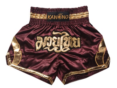 Kanong Muay Thai broekjes : KNS-144-Kastanjebruin