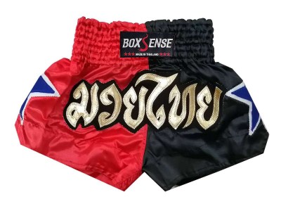 Boxsense Muay Thai  Broekjes : BXS-089-Rood-Zwart
