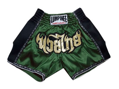 Lumpinee Retro Boxing broekjes voor Kinderen : LUMRTO-003-Donkergroen