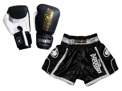 Muay Thai Set - Muay Thai handschoenen en broekje : Set-208-Zwart