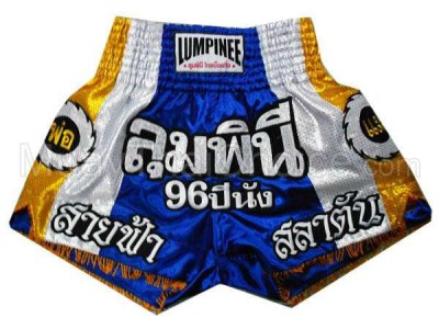 Lumpinee Muay Thai Kickboks Broekjes Broek Shorts : LUM-001 Blauw