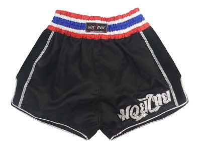 Boxsense Retro Muay Thai Shorts Broekjes‎ : BXSRTO-001-Zwart
