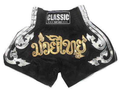 Classic Muay Thai kickboks broekjes dames : CLS-015 Zwart