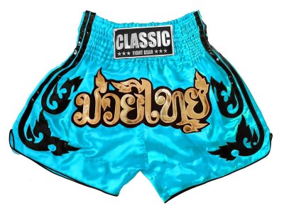 Classic Muay Thai kickboks shorts vrouwen : CLS-016 Lichtblauw-W