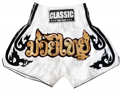 Classic Muay Thai broekje vrouwen : CLS-016 Wit-W