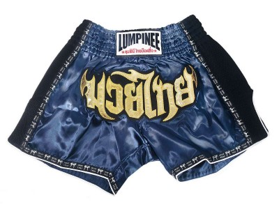 Lumpinee Retro Muay Thai Kickboks broek vrouwen : LUMRTO-003 Marineblauw-W