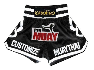Muay Thai broek heren Ontwerpen : KNSCUST-1115 Zwart