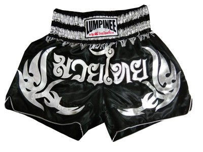 Lumpinee kickbox broekje : LUM-050-Zwart-Zilver