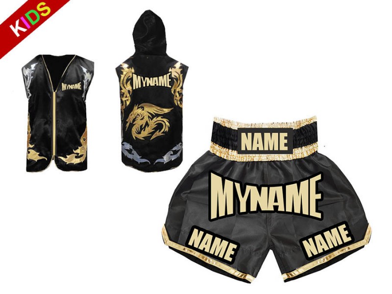 Kanong Boksen hoodies en Boks broekjes Zwart | MuayThaiBoksen.com