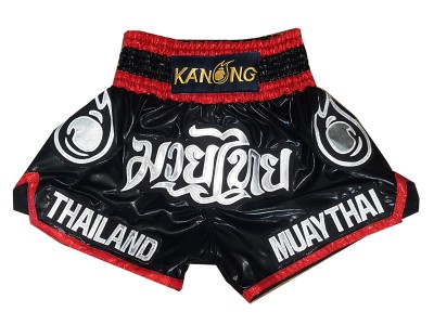 Kanong Muay Thai Kickboksshort voor kinderen : KNS-118-Zwart-K