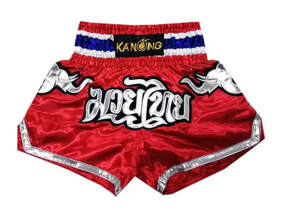 Kanong Muay Thai broek voor kinderen : KNS-125-Rood-K Elephant