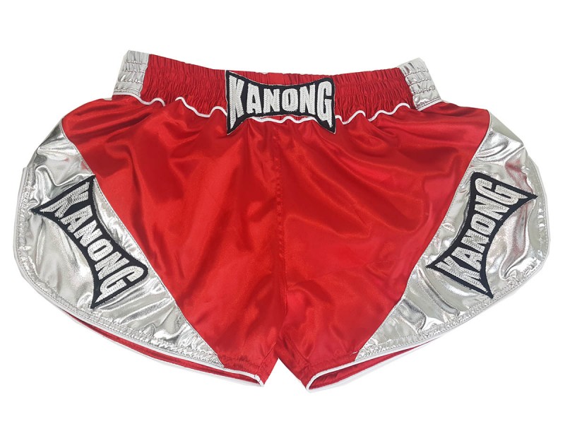 Negende Reis Sluier Kanong Dames Boksbroekje : KNSRTO-201-Rood-Zilver | MuayThaiBoksen.com