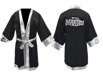 KickBoks gewaad  met naam : Zwart/Zilver