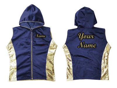 Kanong Boksjack met capuchon / Walk in Jas : Marineblauw/Goud