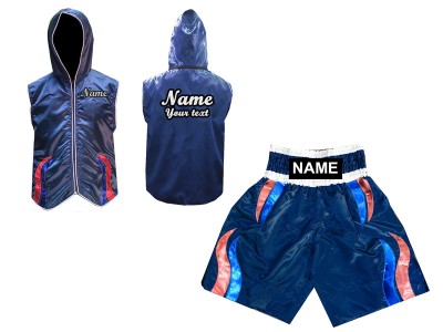 Kanong Boksen hoodies en  Boks broekjes : Marineblauw met strepen