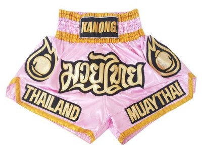 Kanong Retro Muay Thai Shorts Dames‎ : KNS-118-Roze