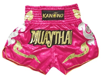 Kanong kickboks Boks Shorts : KNS-126-Donker roze