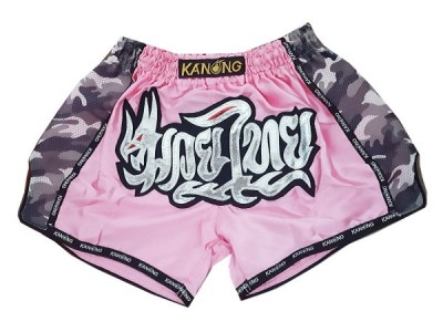 Kanong Retro Muay Thai Shorts Broekje : KNSRTO-231-Roze