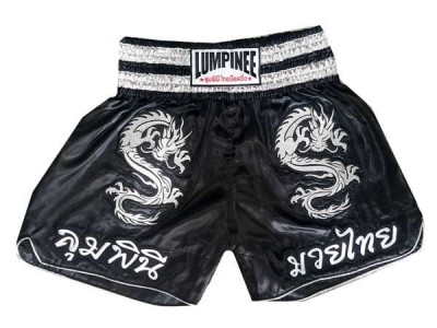 Lumpinee Muay Thai Kickboks Broekjes Broek Shorts : LUM-038 Zwart