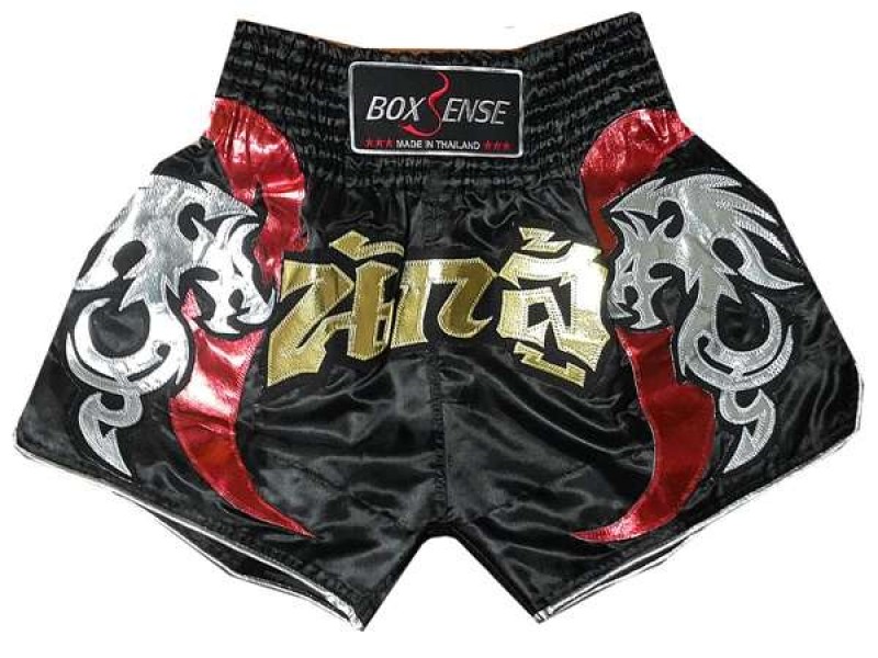Boxsense Muay Thai Shorts Broekjes : BXS-005 Zwart