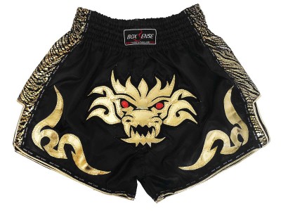 Boxsense Retro Muay Thai Shorts Broekjes‎ : BXSRTO-026-Zwart