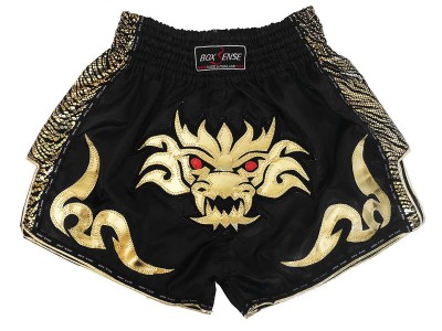 Boxsense Retro Muay Thai Shorts : BXSRTO-026-Zwart