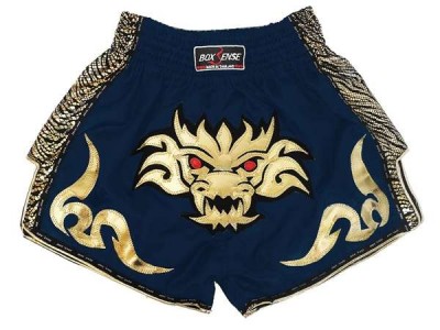 Boxsense Retro Muay Thai Broekjes‎ : BXSRTO-026-Marineblauw