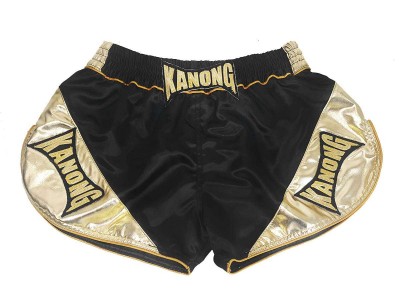 Kanong Retro Muay Thai Shorts Dames‎ : KNSRTO-201-Zwart-Goud