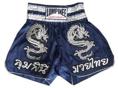 Lumpinee Muay Thai Kickboks Broekjes Broek Shorts : LUM-038 Marineblauw